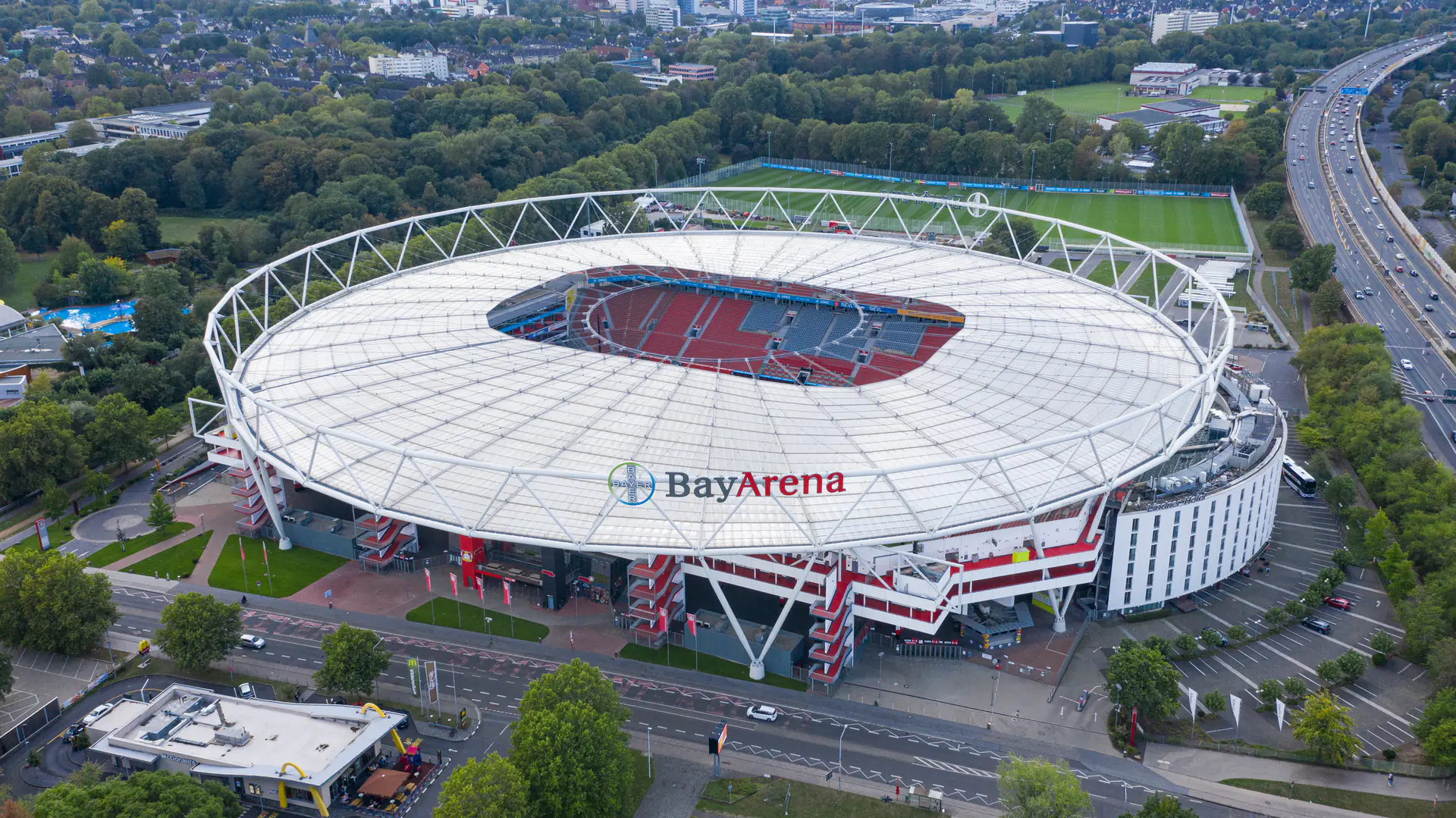 BayArena in Leverkusen, home of Bayer 04 Leverkusen