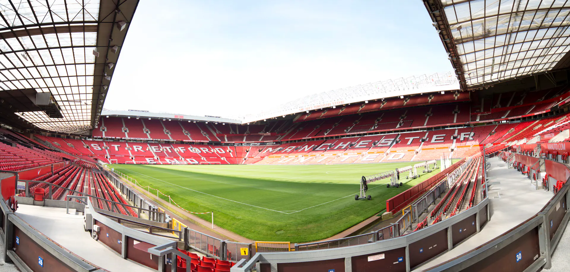 Old Trafford Stadium in Manchester, home of Manchester United FC